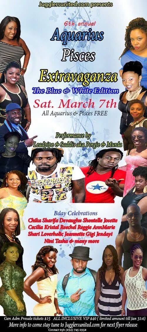 6TH ANNUAL AQUARIUS PISCES EXTRAVAGANZA — THE BLUE & WHITE EDITION flyer, version 2