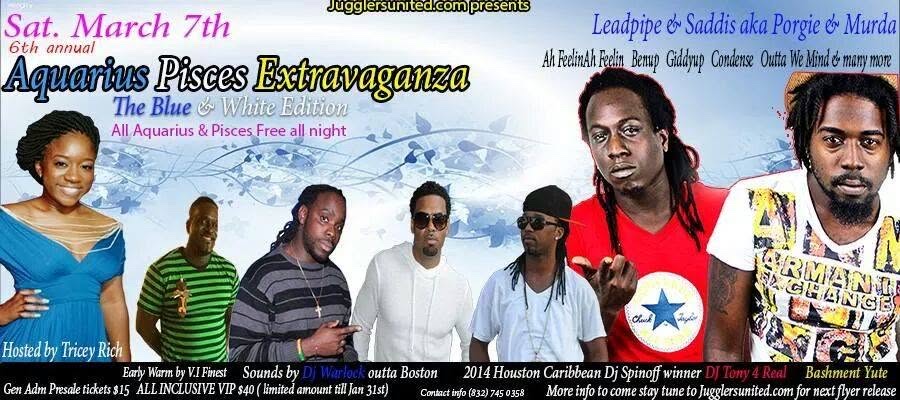 6TH ANNUAL AQUARIUS PISCES EXTRAVAGANZA — THE BLUE & WHITE EDITION flyer, version 3