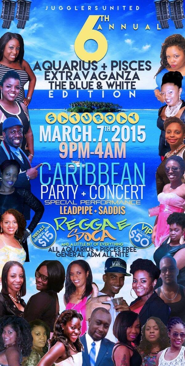 6TH ANNUAL AQUARIUS PISCES EXTRAVAGANZA — THE BLUE & WHITE EDITION flyer, version 4