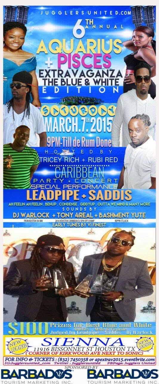 6TH ANNUAL AQUARIUS PISCES EXTRAVAGANZA — THE BLUE & WHITE EDITION flyer