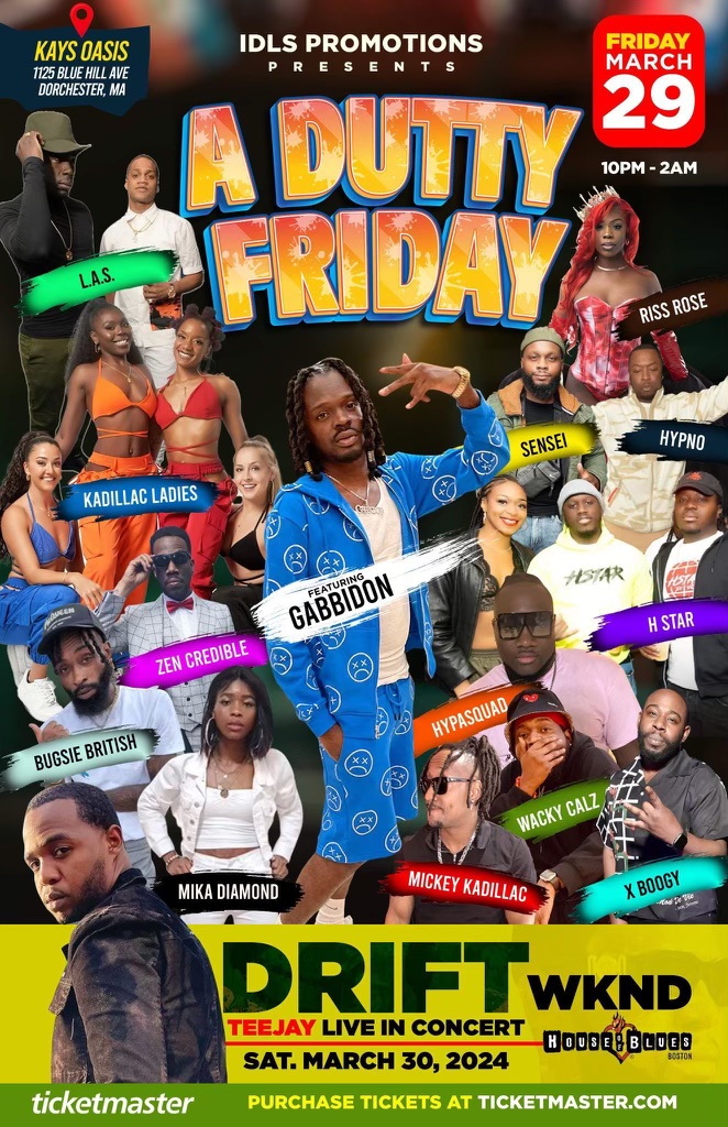 A DUTTY FRIDAY — FEATURING GABBIDON flyer, back