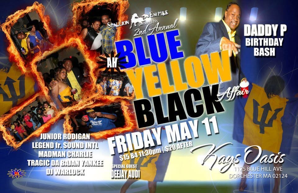 AH BLUE YELLOW BLACK AFFAIR — DADDY P 2ND ANNUAL BIRTHDAY BASH flyer