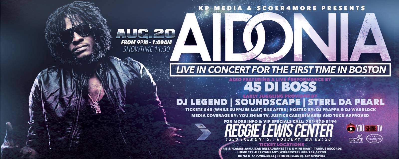 AIDONIA LIVE IN CONCERT — FIRST TIME IN BOSTON flyer