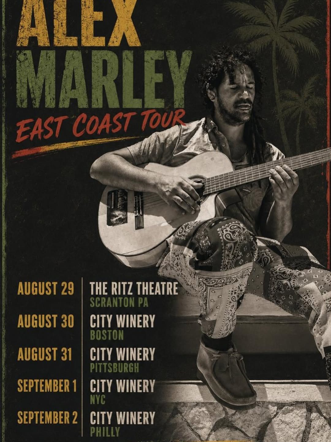 ALEX MARLEY — EAST COAST TOUR flyer