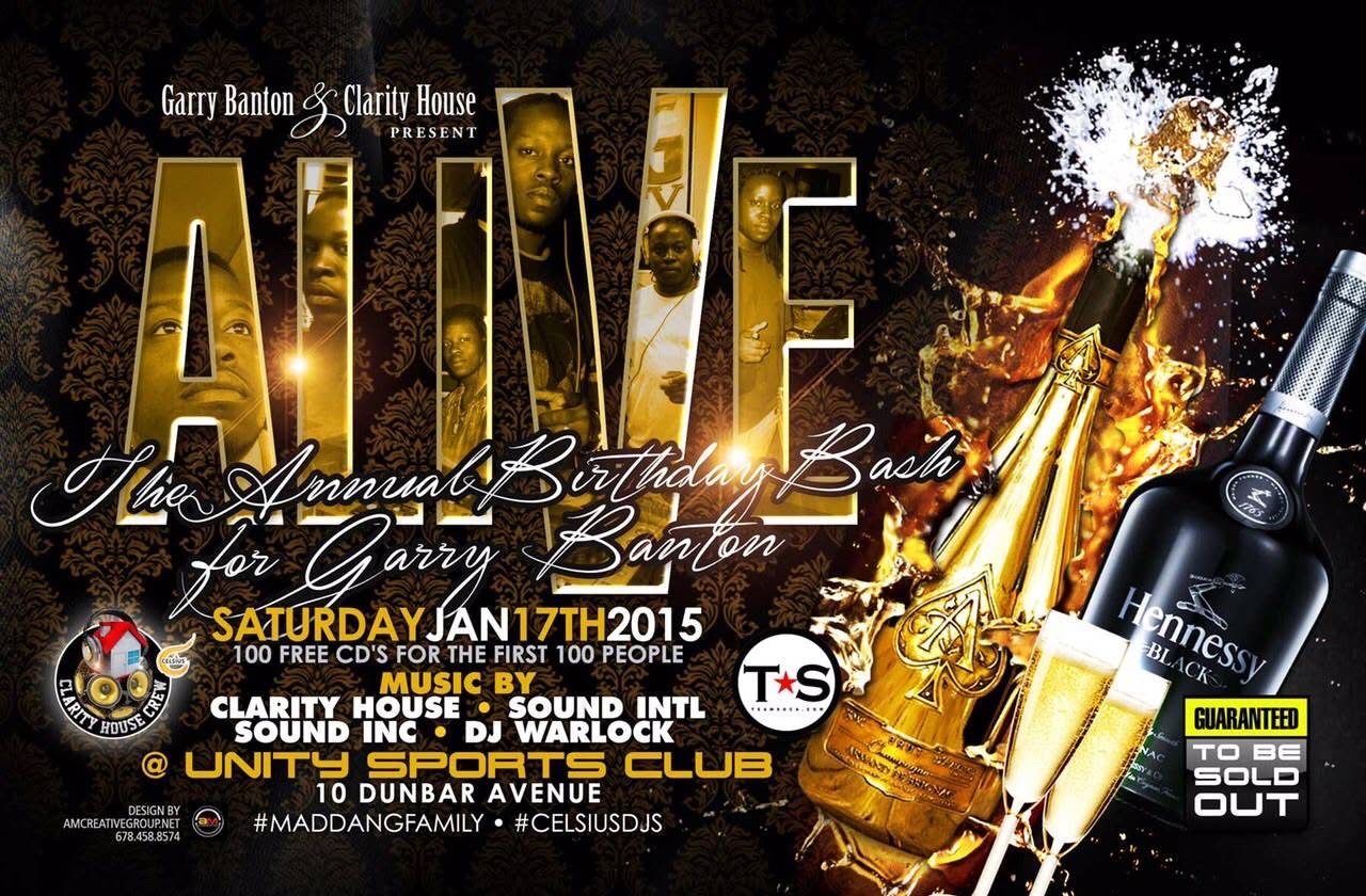 ALIVE — THE ANNUAL BIRTHDAY BASH FOR GARRY BANTON flyer — Dorchester, MA