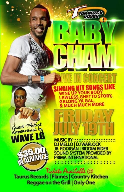 BABY CHAM LIVE IN CONCERT — WINE UP YOUR BODY flyer, back