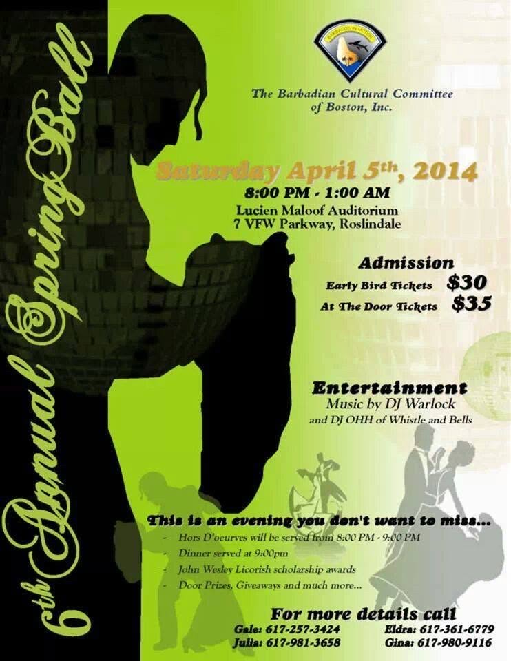 BARBADIAN CULTURAL COMMITTEE 6TH ANNUAL SPRING BALL flyer