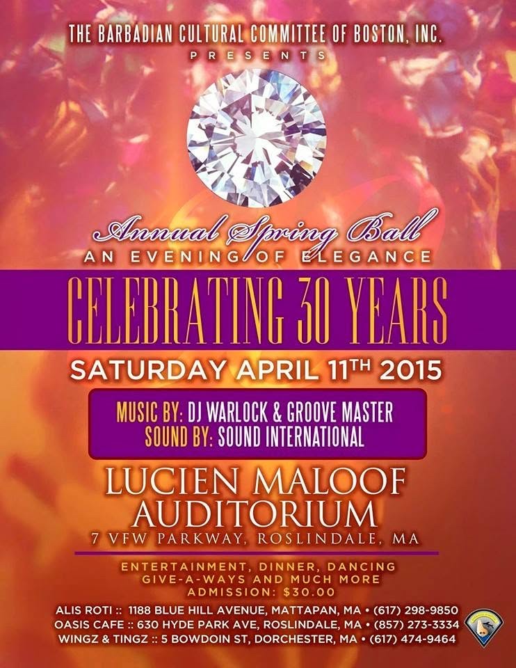 BARBADIAN CULTURAL COMMITTEE ANNUAL SPRING BALL — CELEBRATING 30 YEARS flyer