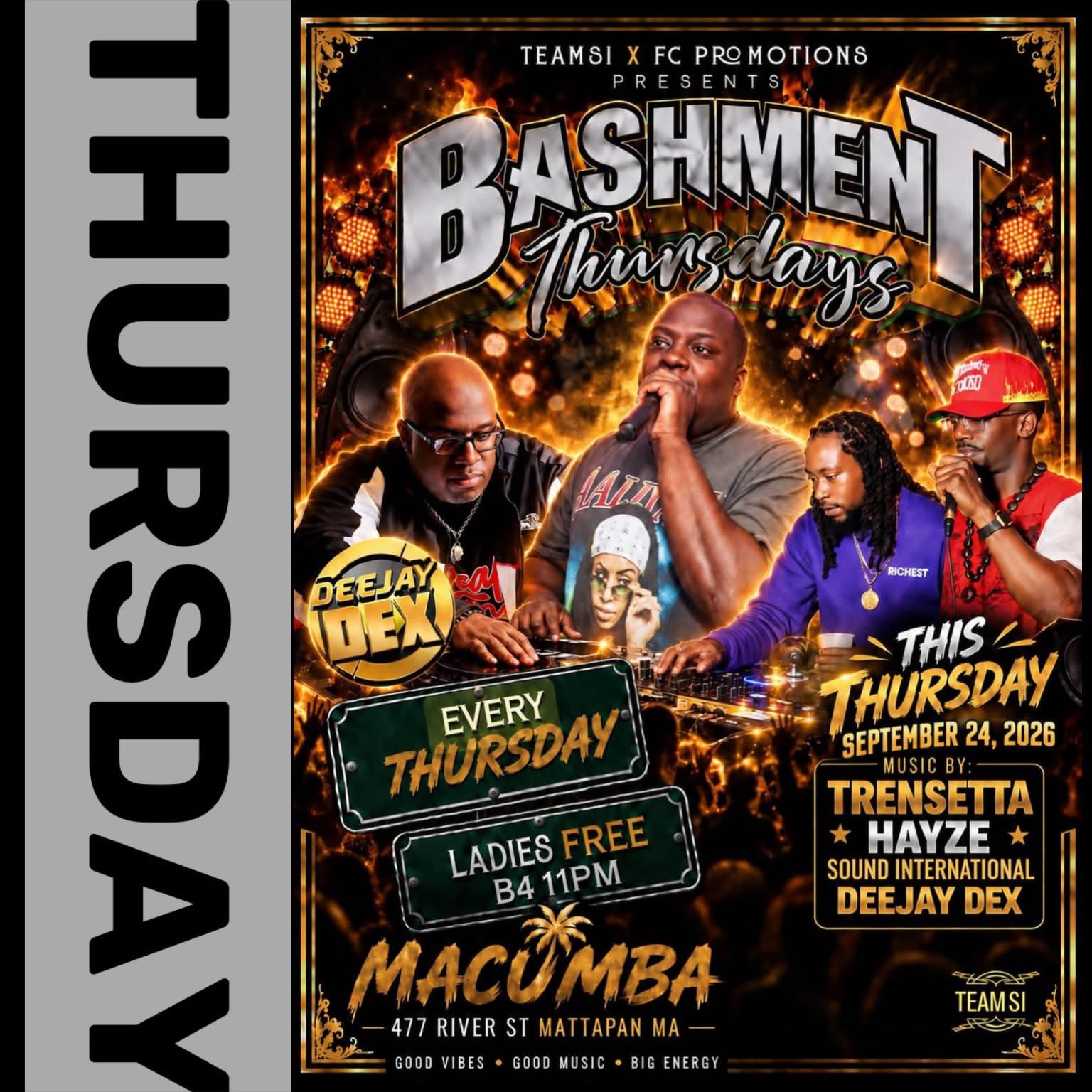 BASHMENT THURSDAYS flyer
