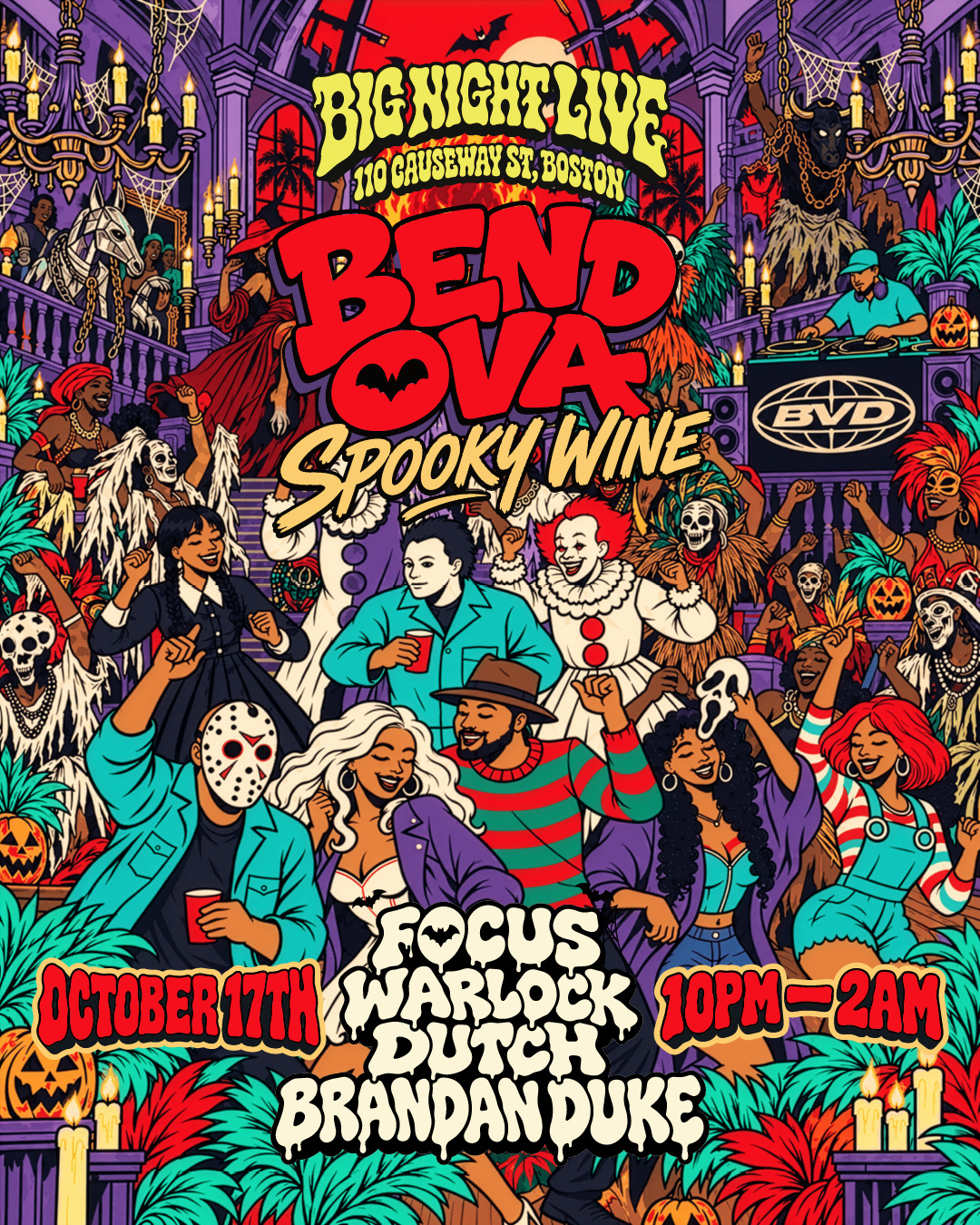 BEND OVA — SPOOKY WINE flyer