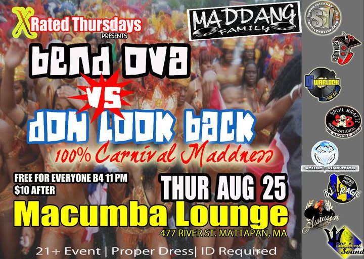 BEND OVA VS DOH LOOK BACK — 100% CARNIVAL MADDNESS flyer