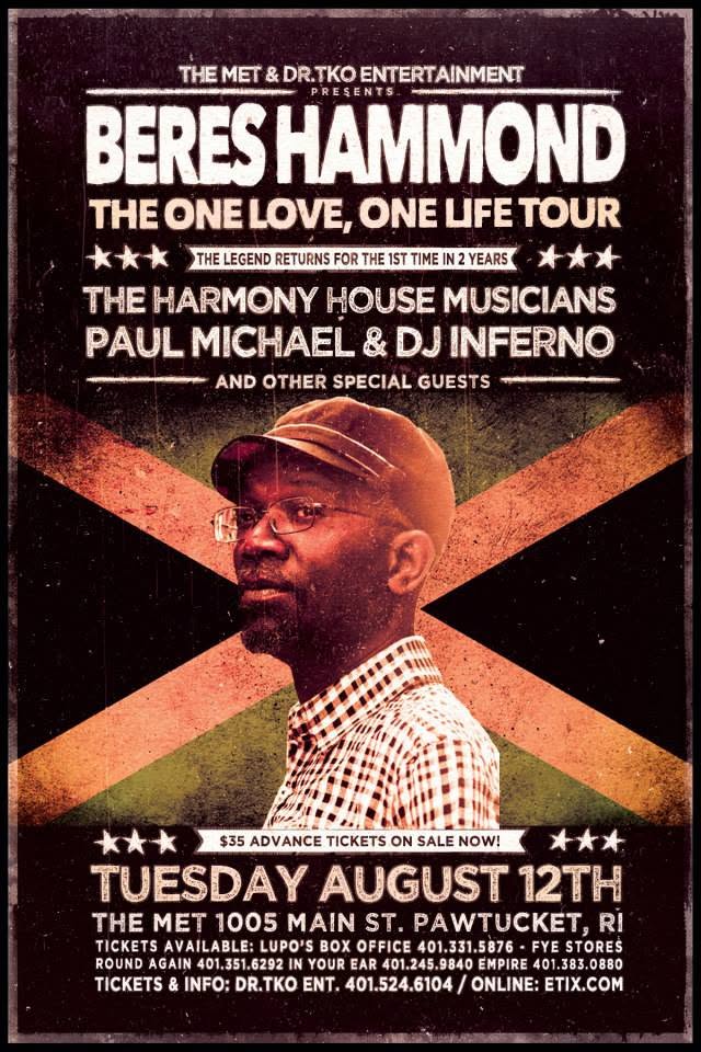 BERES HAMMOND — THE ONE LOVE, ONE LIFE TOUR flyer