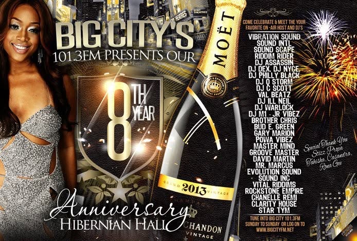 BIG CITY 101.3FM 8TH YEAR ANNIVERSARY flyer
