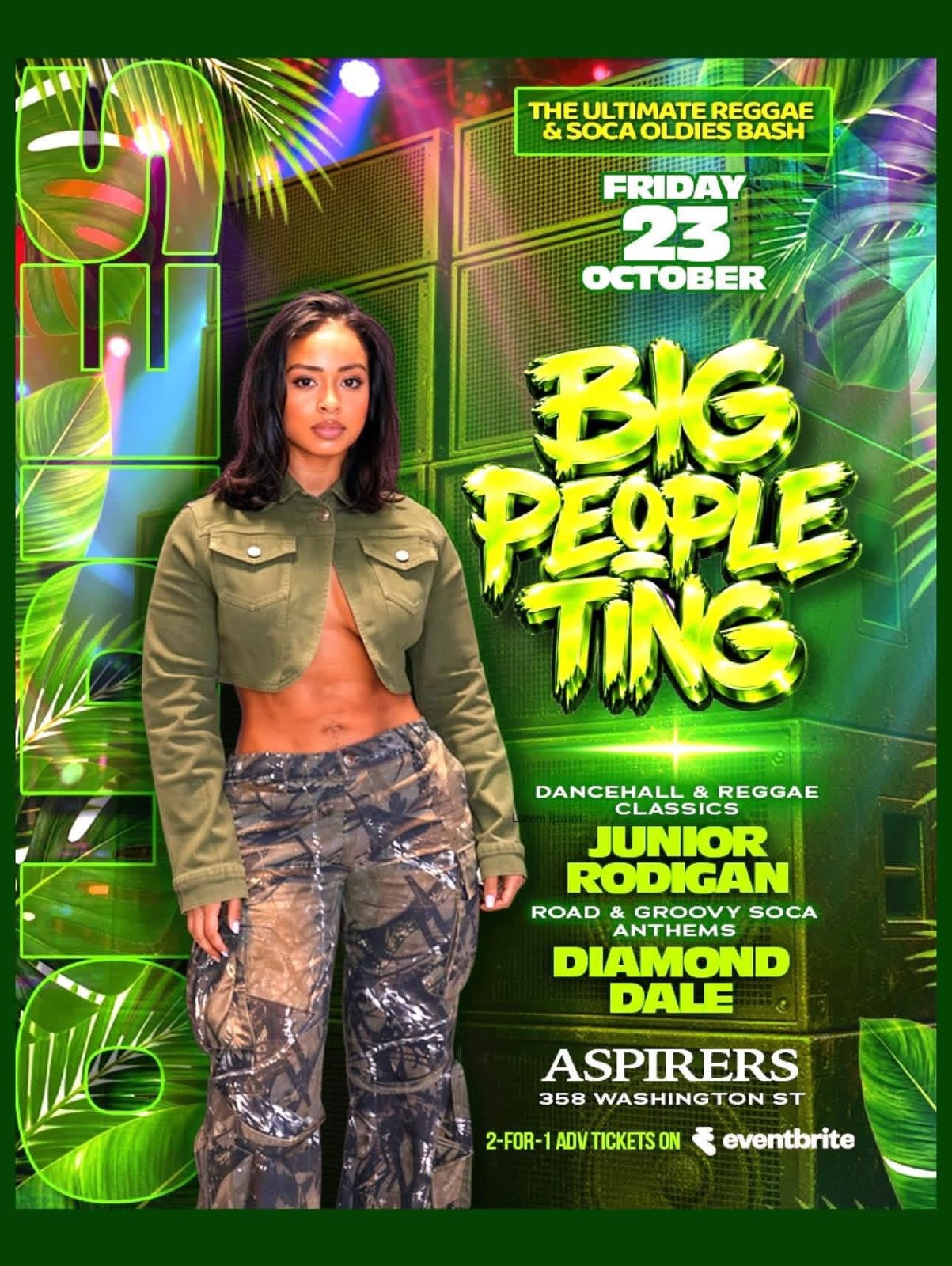 BIG PEOPLE TING — THE ULTIMATE REGGAE & SOCA OLDIES BASH flyer