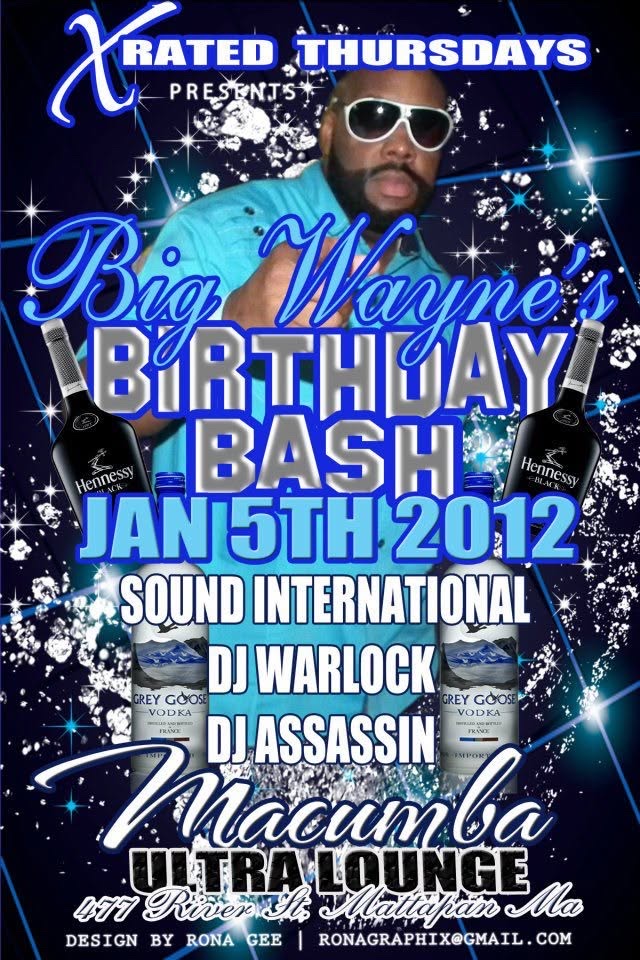 BIG WAYNE'S BIRTHDAY BASH flyer — Mattapan, MA