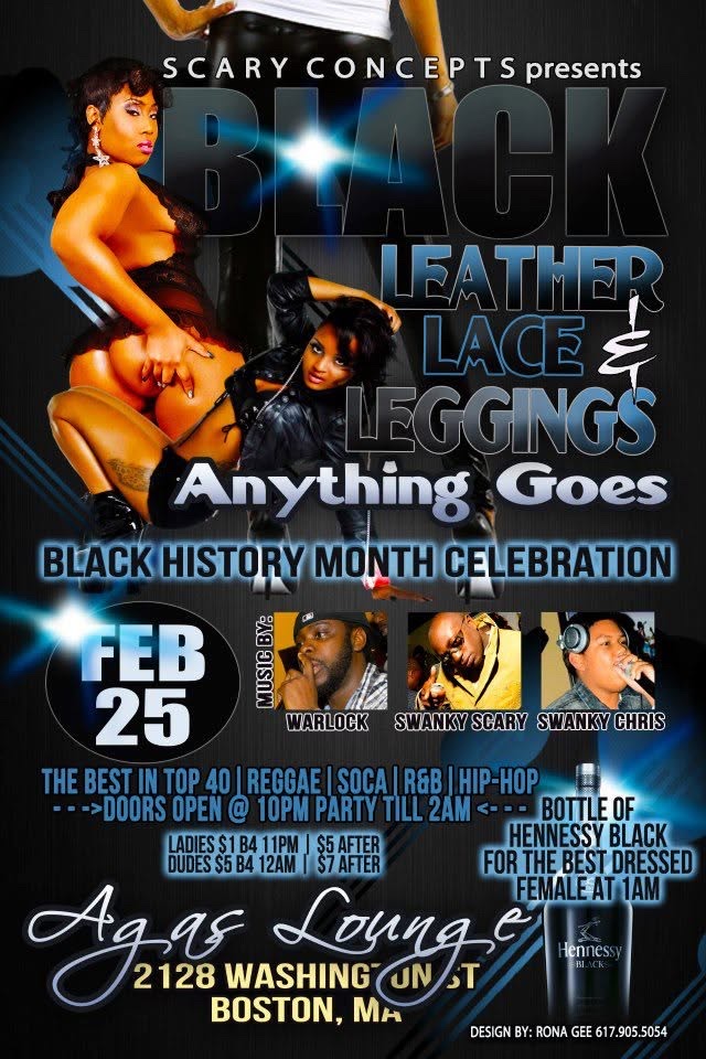 BLACK LEATHER, LACE & LEGGINGS — BLACK HISTORY MONTH flyer