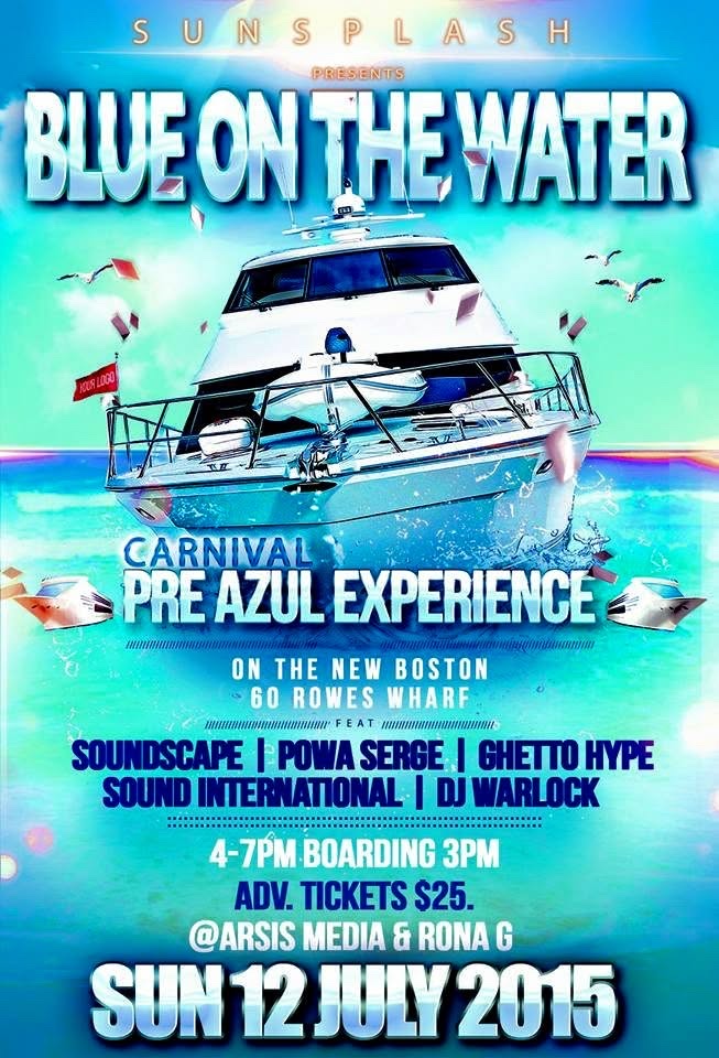 BLUE ON THE WATER — CARNIVAL PRE AZUL EXPERIENCE flyer
