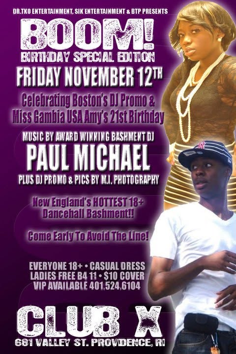 BOOM! — BIRTHDAY SPECIAL EDITION flyer — Providence, RI