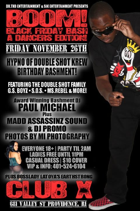 BOOM! — BLACK FRIDAY BASH: A DANCERS EDITION flyer