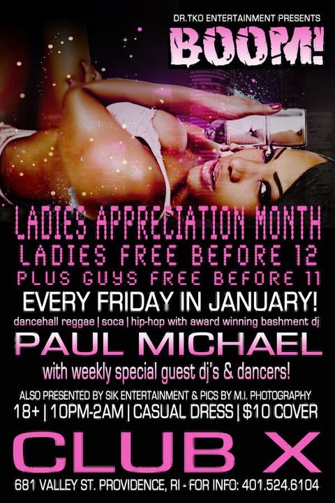 BOOM! — LADIES APPRECIATION MONTH flyer