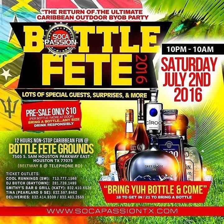 BOTTLE FETE 2016 — BRING YUH BOTTLE & COME flyer