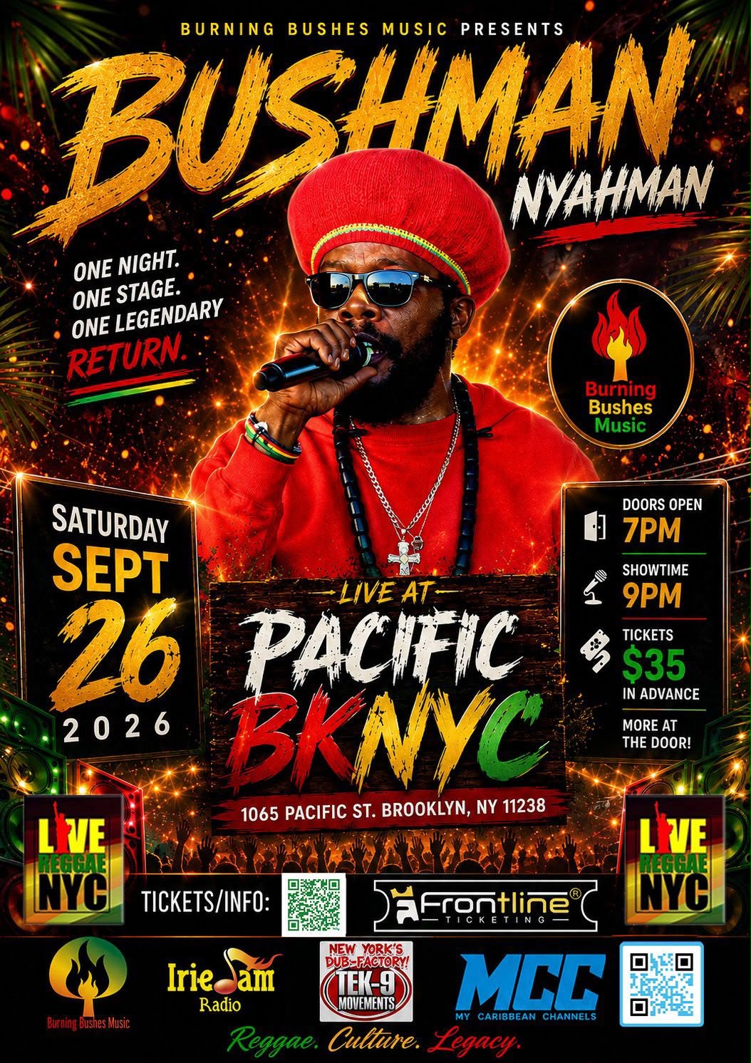 BUSHMAN NYAHMAN — ONE LEGENDARY RETURN flyer