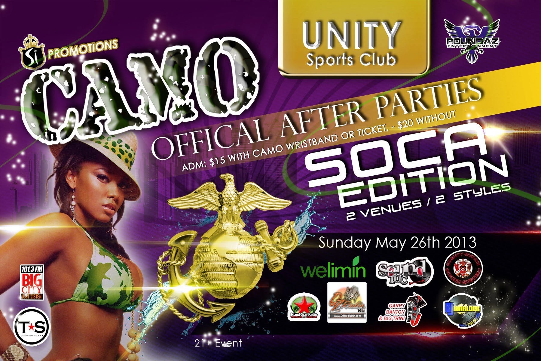 CAMO — OFFICIAL AFTER PARTIES, SOCA EDITION flyer