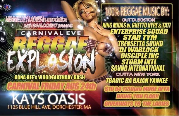 CARNIVAL EVE REGGAE EXPLOSION — RONA GEE'S VIRGO BIRTHDAY BASH flyer