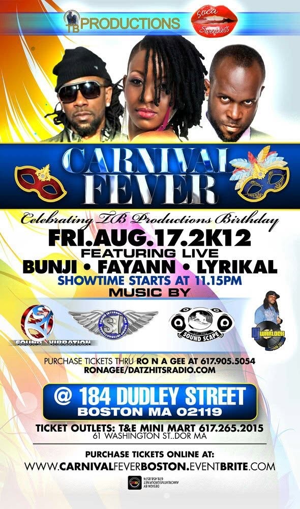 CARNIVAL FEVER — BUNJI GARLIN, FAY-ANN LYONS & LYRIKAL flyer, back