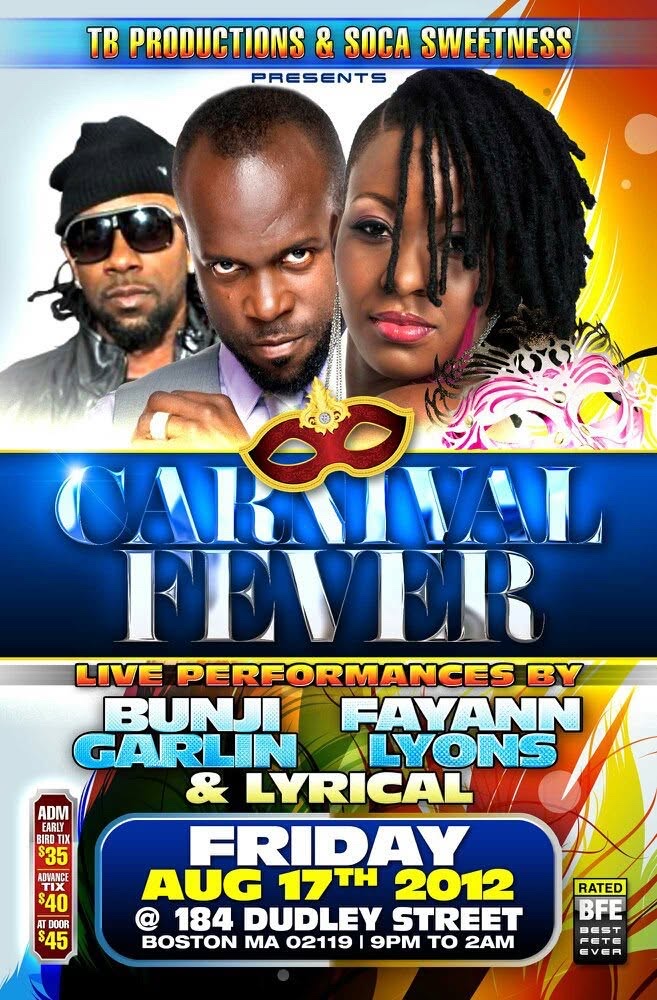 CARNIVAL FEVER — BUNJI GARLIN, FAY-ANN LYONS & LYRIKAL flyer