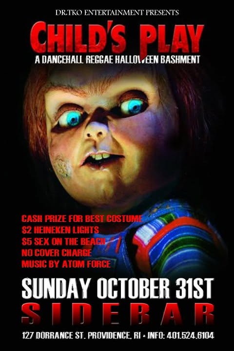 CHILD'S PLAY — A DANCEHALL REGGAE HALLOWEEN BASHMENT flyer — Providence, RI