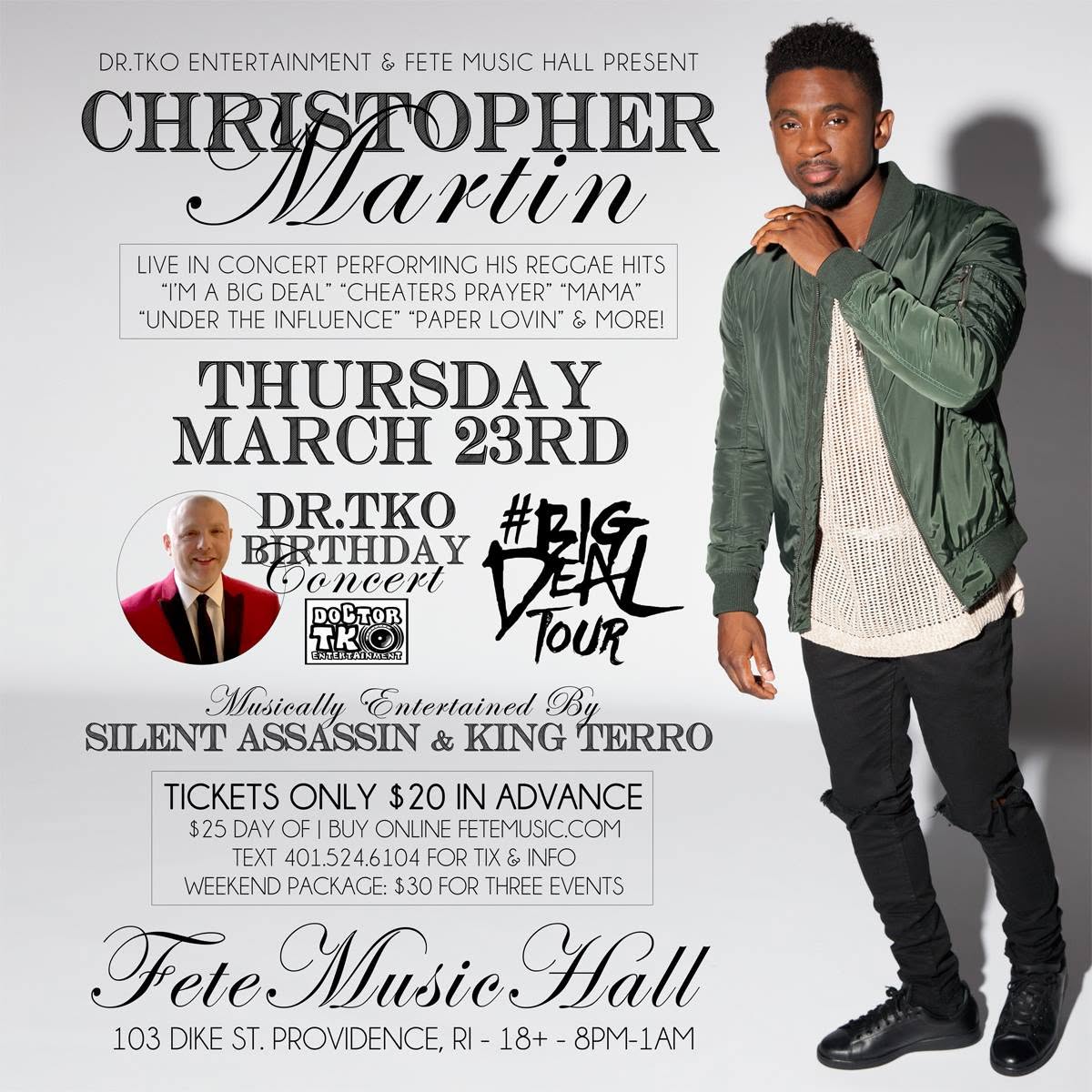 CHRISTOPHER MARTIN — BIG DEAL TOUR flyer — Providence, RI