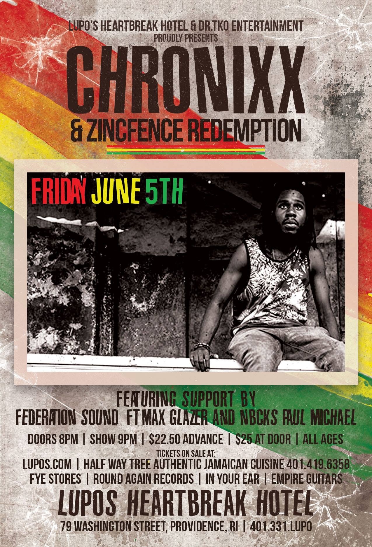 CHRONIXX & ZINCFENCE REDEMPTION flyer