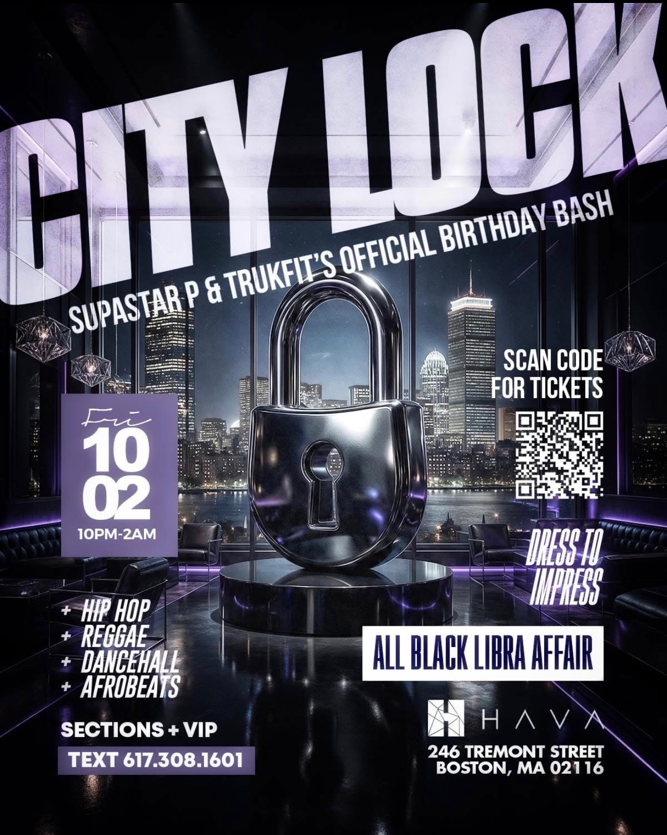 CITY LOCK — SUPASTAR P & TRUKFIT'S OFFICIAL BIRTHDAY BASH flyer — Boston, MA