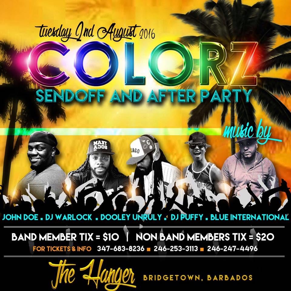 COLORZ — SENDOFF AND AFTER PARTY flyer