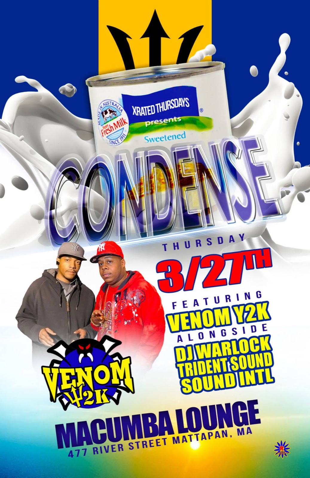 CONDENSE — VENOM Y2K flyer — Mattapan, MA