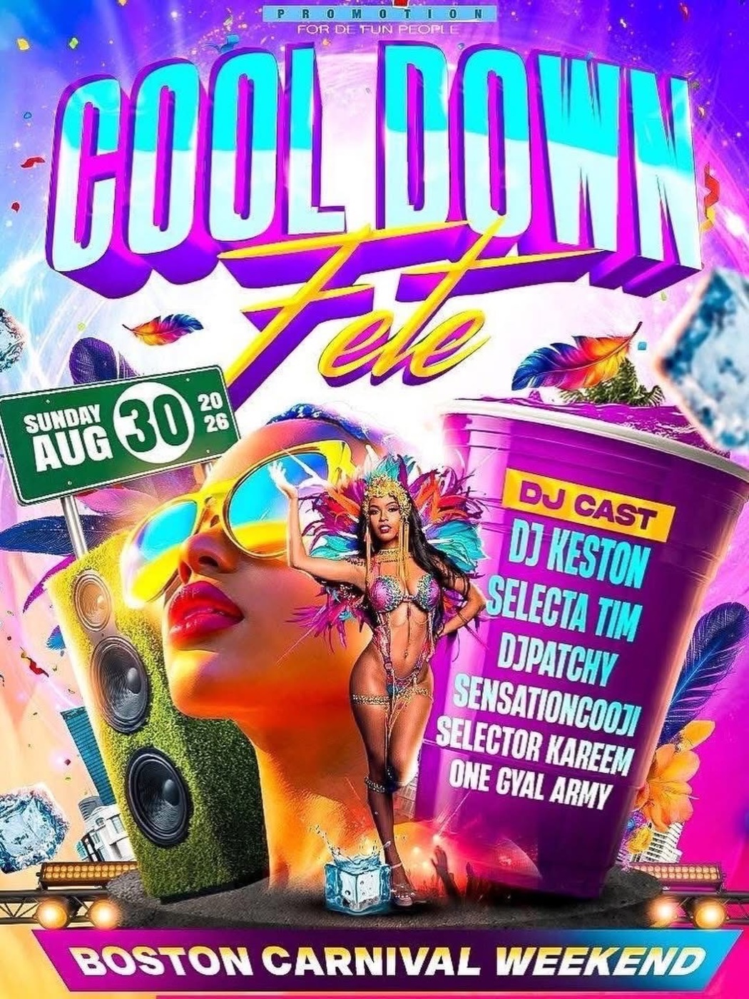 COOL DOWN FETE — BOSTON CARNIVAL WEEKEND flyer
