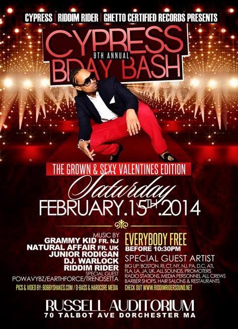 CYPRESS 9TH ANNUAL BIRTHDAY BASH — GROWN & SEXY VALENTINES EDITION flyer
