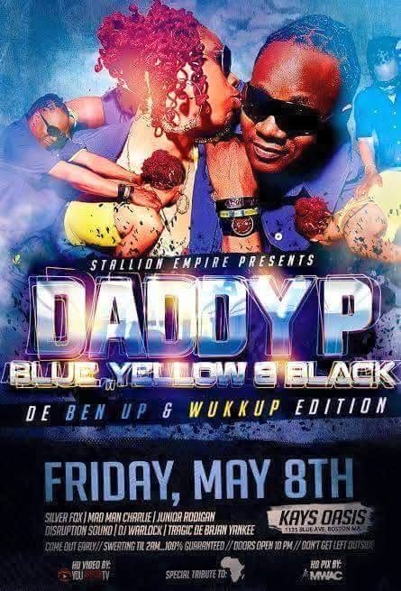 DADDY P — BLUE, YELLOW & BLACK, DE BEN UP & WUKKUP EDITION flyer, back