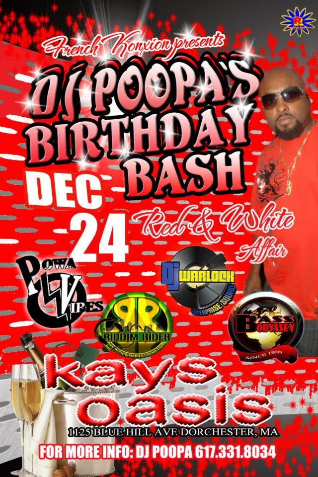 DJ POOPA'S BIRTHDAY BASH — RED & WHITE AFFAIR flyer