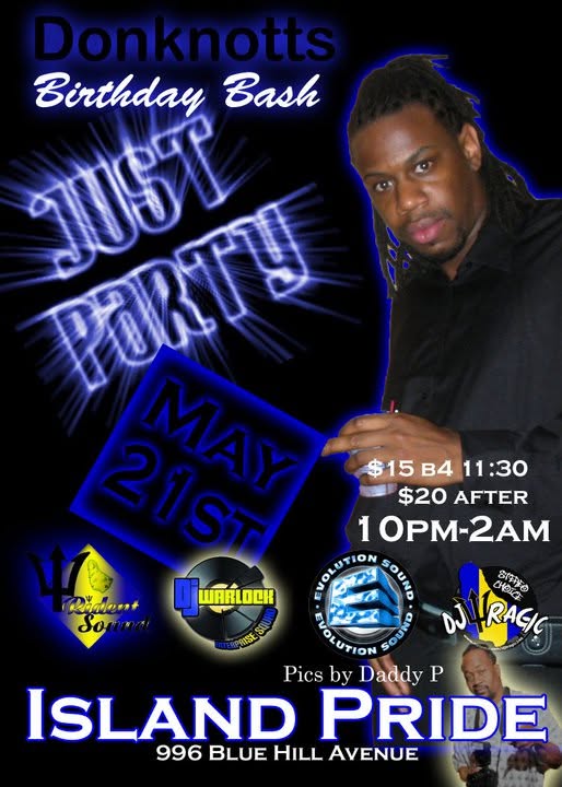 DONKNOTTS BIRTHDAY BASH — JUST PARTY flyer