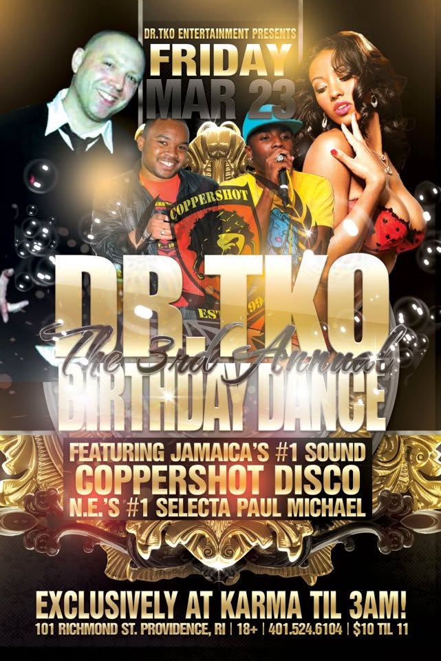 DR.TKO'S 3RD ANNUAL BIRTHDAY DANCE flyer — Providence, RI