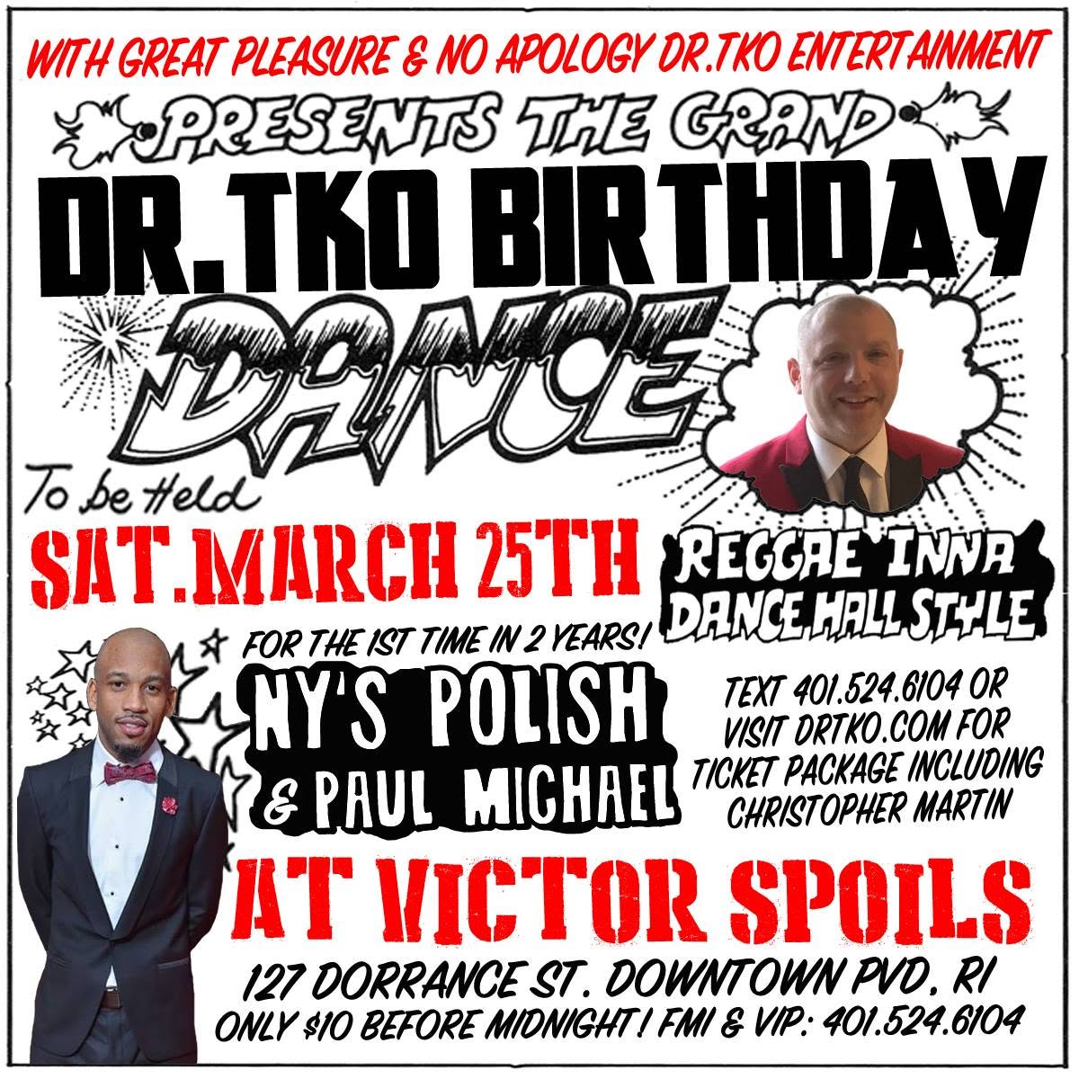 DR.TKO BIRTHDAY DANCE — REGGAE INNA DANCE HALL STYLE flyer — Providence, RI