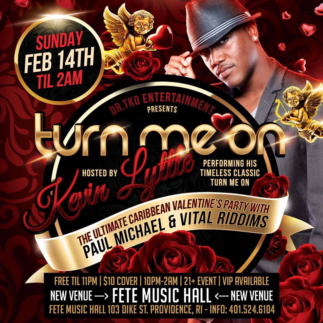 TURN ME ON — CARIBBEAN VALENTINE'S PARTY flyer