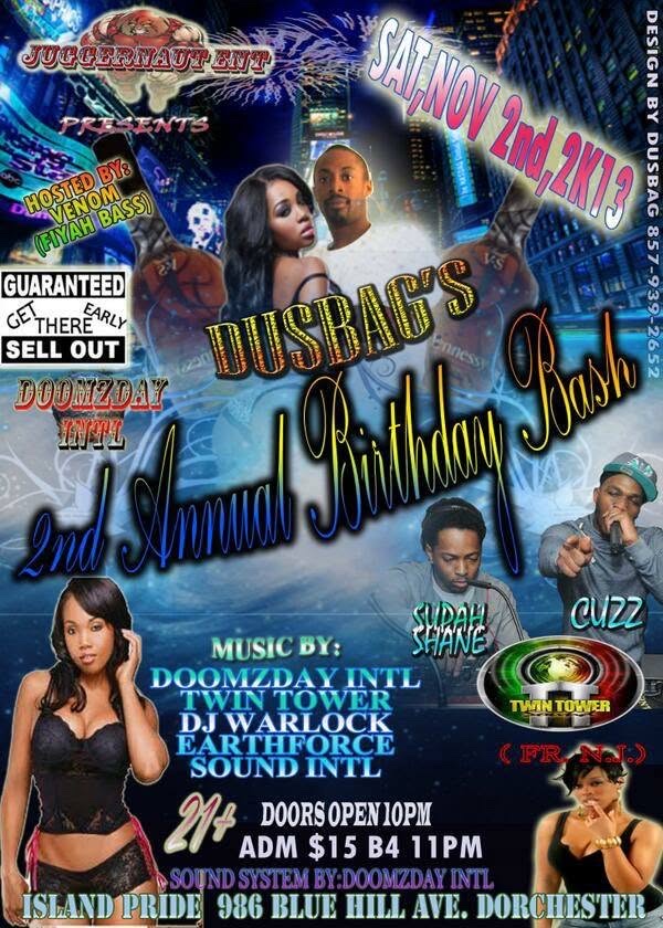 DUSBAG'S 2ND ANNUAL BIRTHDAY BASH flyer