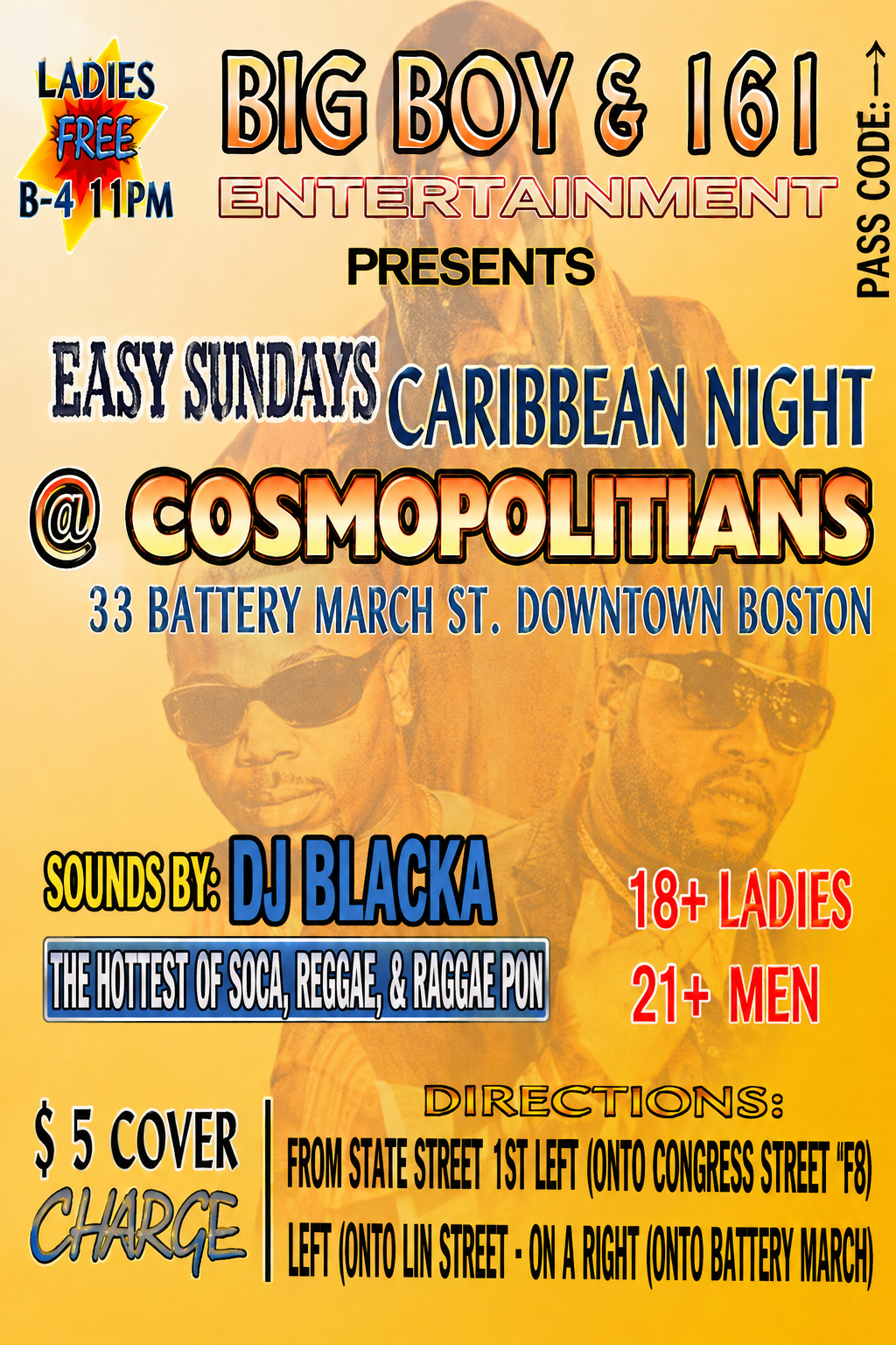 EASY SUNDAYS — CARIBBEAN NIGHT flyer