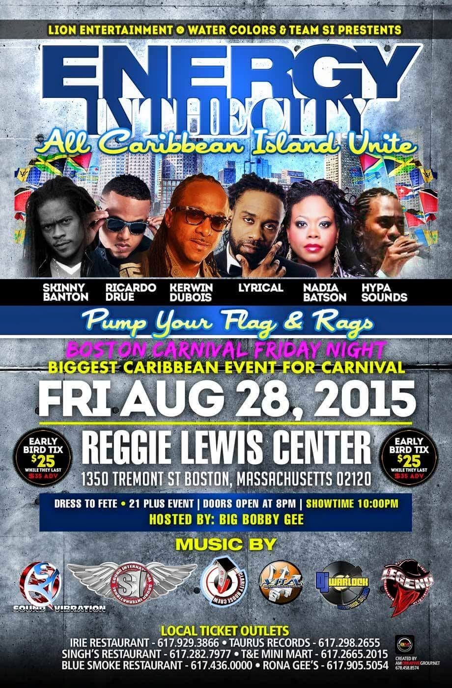 ENERGY IN THE CITY 2015 — BOSTON CARNIVAL FRIDAY NIGHT flyer