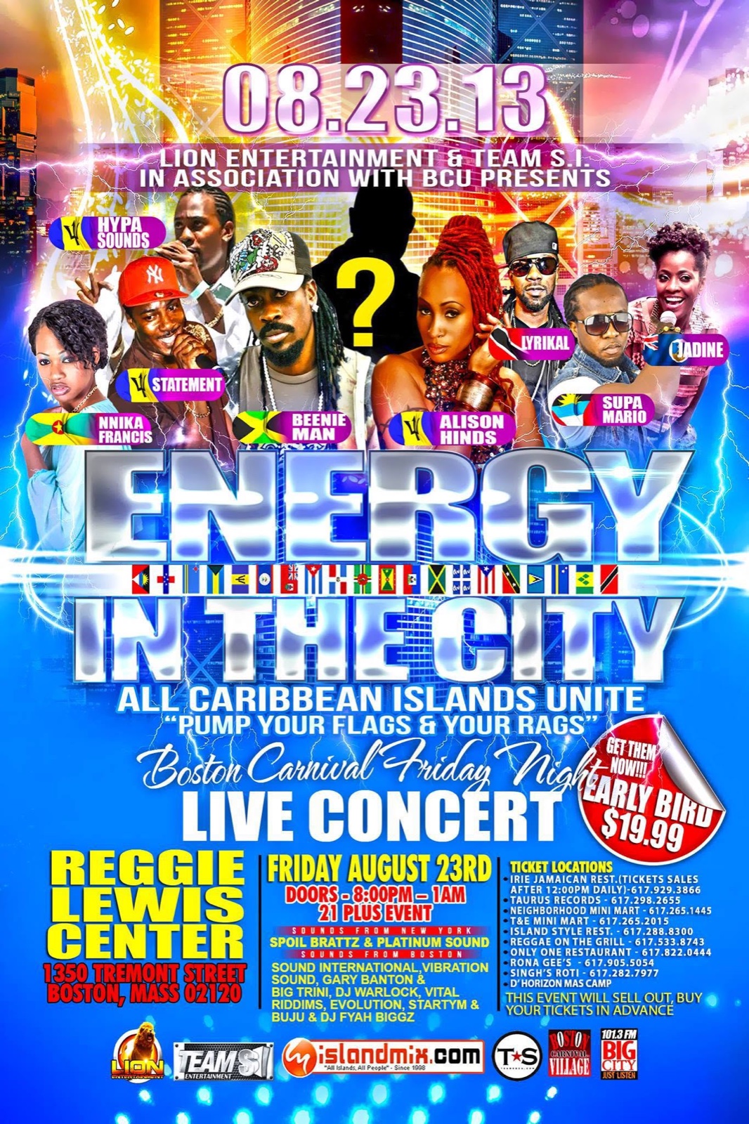 ENERGY IN THE CITY — BOSTON CARNIVAL FRIDAY NIGHT LIVE flyer