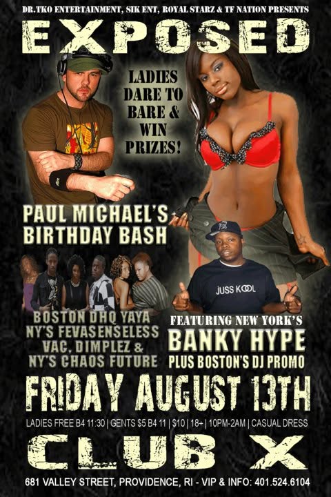 EXPOSED — PAUL MICHAEL'S BIRTHDAY BASH flyer
