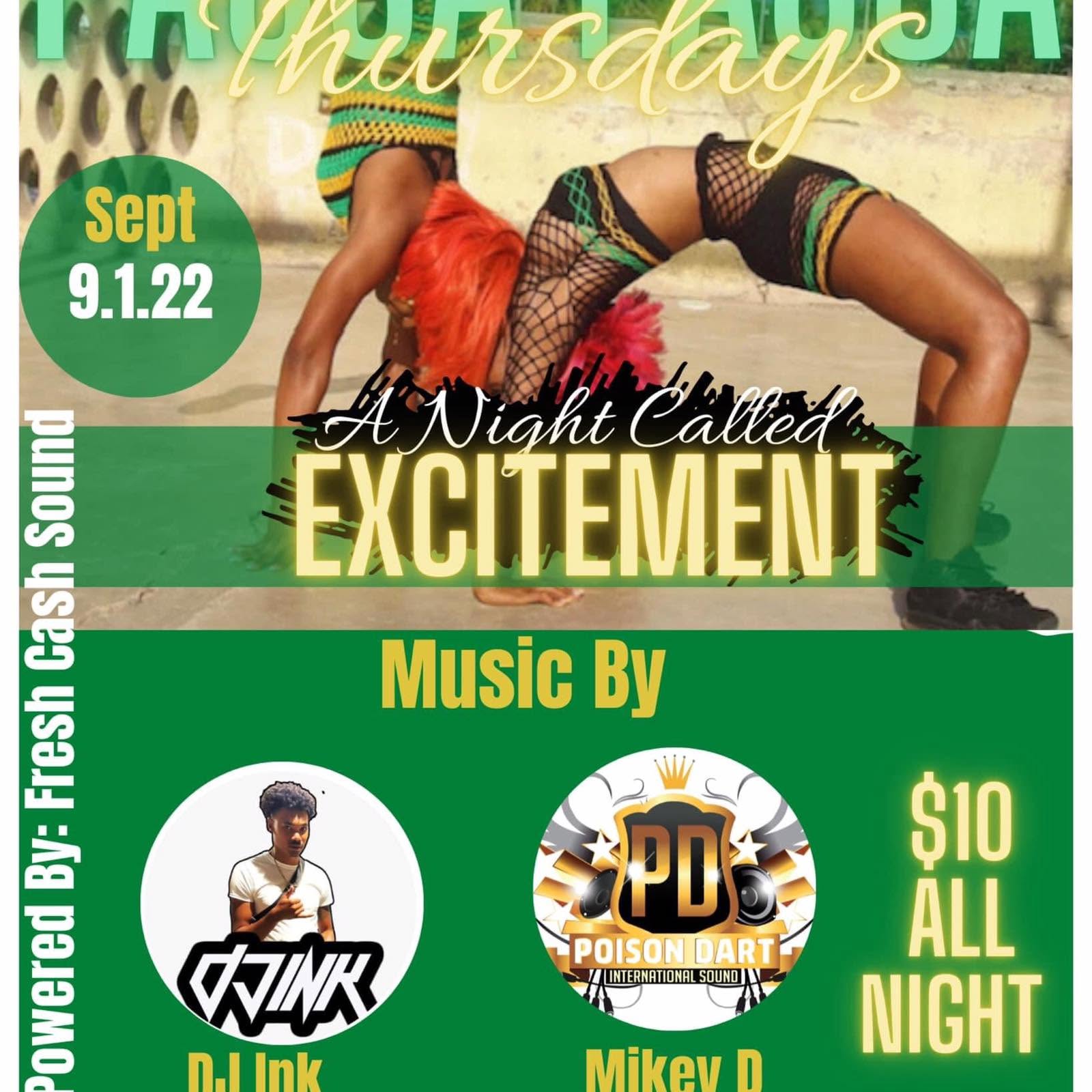 FADAH FADJA THURSDAYS — A NIGHT CALLED EXCITEMENT flyer